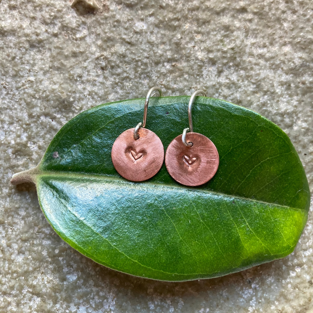 Earth: Heart Imprint Earrings