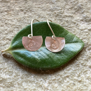 Half-Moon Spiral-of-Life Imprint Earrings