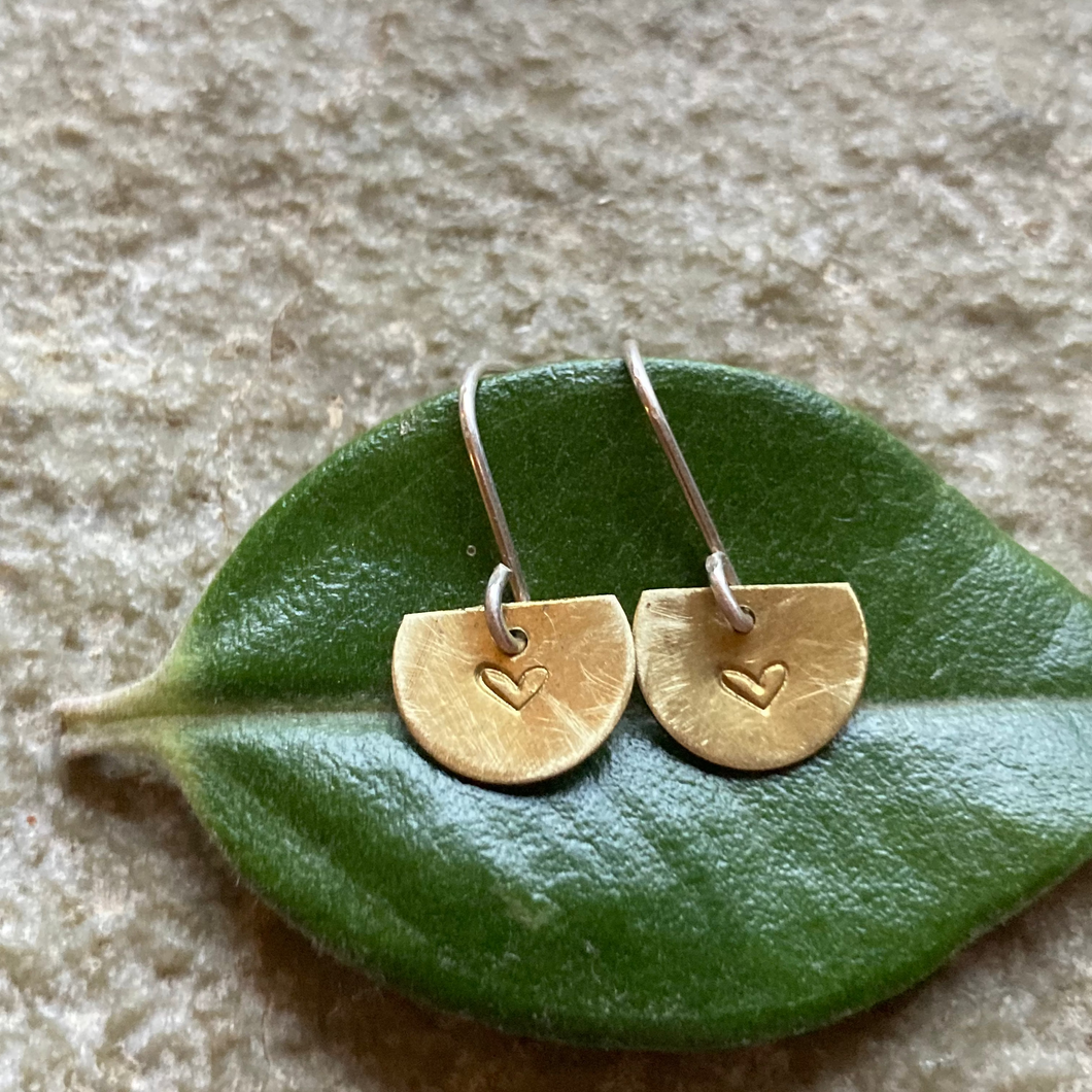Half Sun: Heart Imprint Earrings