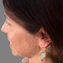 Load image into Gallery viewer, Tanzanite Moon: Diamond Imprint Earrings
