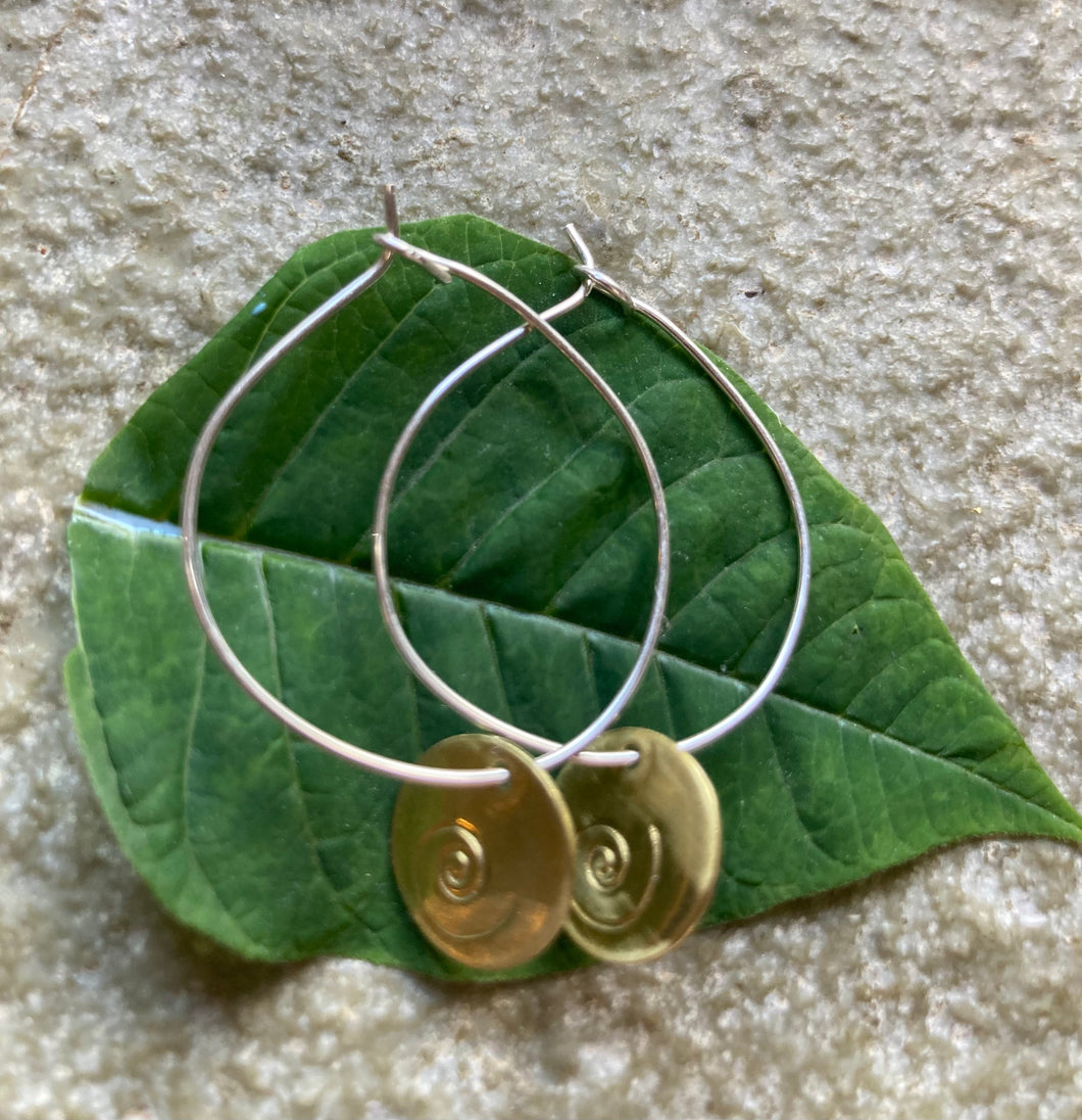 Sun: Spiral-of-Life Imprint Hoops
