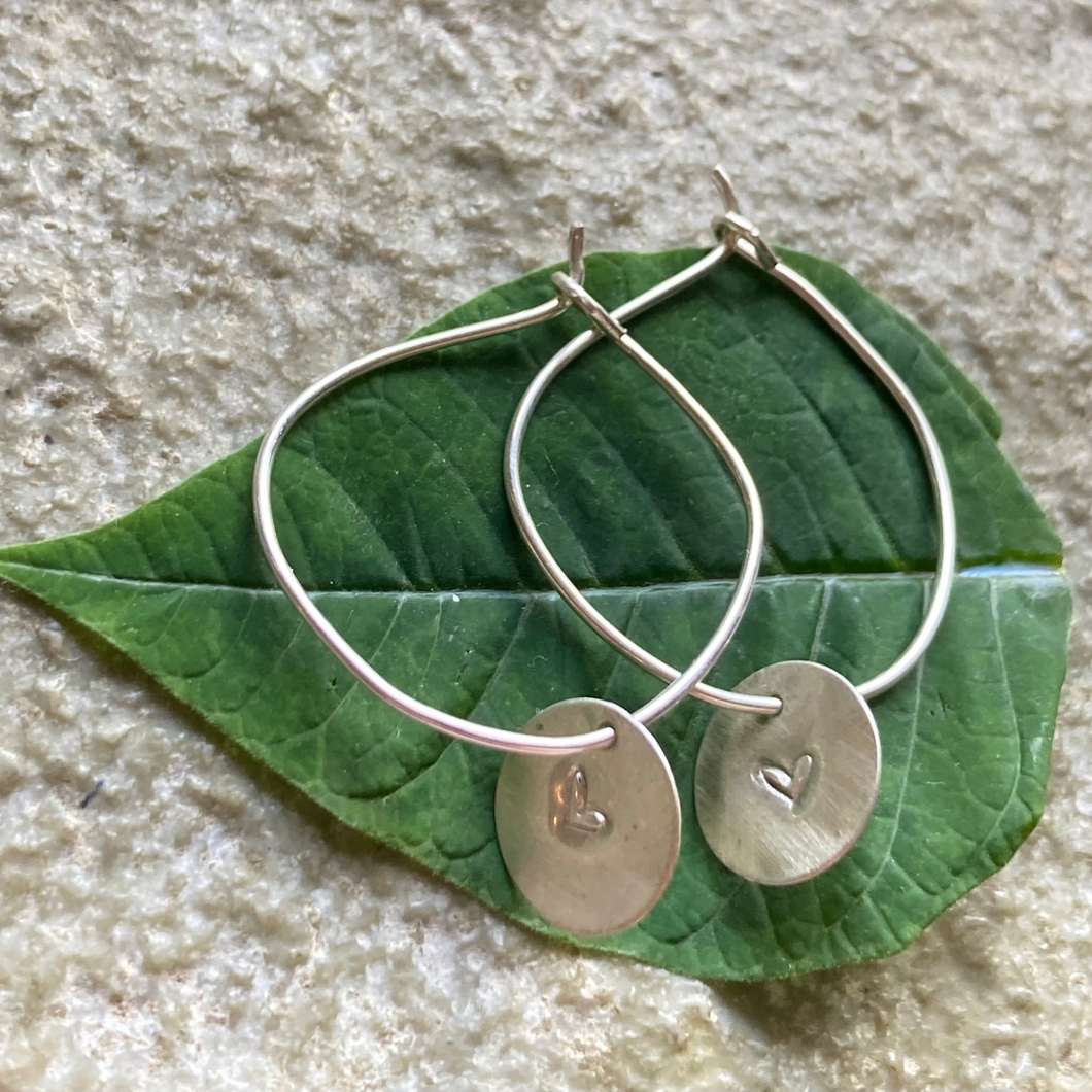 Moon: Heart Imprint Hoops