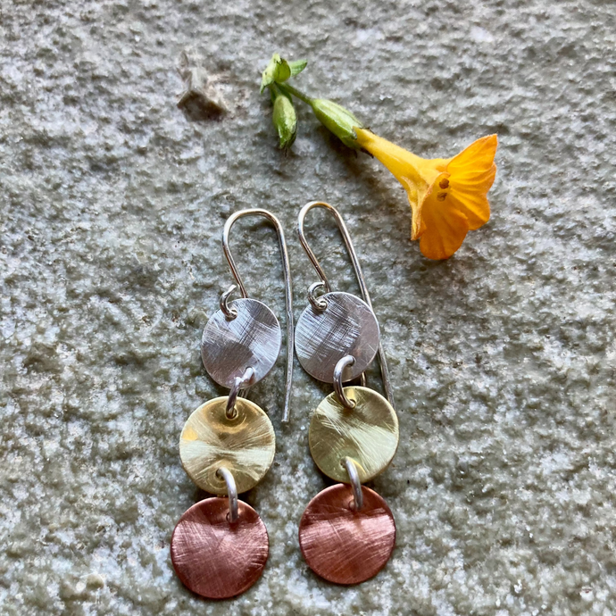 Moon Sun Earth: Disc Earrings