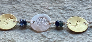 Sapphire Sun and Moon: New Growth Imprint Necklace