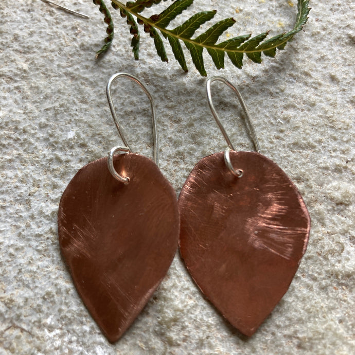 Copper Leaf Earrings