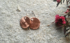 Copper Disc Earrings